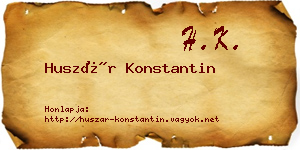 Huszár Konstantin névjegykártya